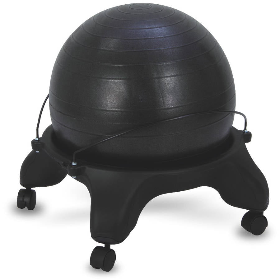 Black Large Sivan Health and Fitness Balance Ball Adjustable Fit Chair with Pump