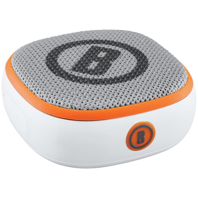 Bushnell Disc Jockey -Bluetooth -Altavoz, Disco de Golf liviano -Altavoz con Distancia a la Canasta -GPS, Blanco/Naranja, Pequeño