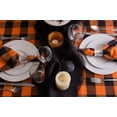 thumbnail image 5 of Contemporary Home Living Buffalo Check Cotton Square Halloween Tablecloth - 52" - Orange and Black, 5 of 8
