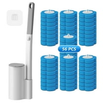 Skdwakiz Disposable Toilet Brush and Holder Set, Toilet Bowl Cleaner Wands with 56 Cleaner Refills, Disposable Cleaning Tools for Toilet, Bathroom Cleaning, Bathtub