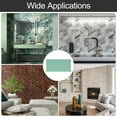 thumbnail image 6 of Uxcell 10pcs Peel and Stick Wall Panels 23.6" x 11.8" Skin Feel Brick Wallpapers (19.4 Sq. Ft. / 1.8 Sq.m. Coverage) Marble Tiles Adhesive Backsplash, Pale Green, 6 of 6