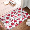 thumbnail image 4 of Lsque Christmas Hat Pattern Doormat, Durable Flannel Fabric, Waterproof Stain and Fade Resistant, Indoor Outdoor Door Mats, Easy Clean Patio Entrance Mat, 16x24in, 4 of 7