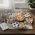 thumbnail image 2 of Pack 6 Platos Pizza Forma Rebanada Diseño Mundial Fútbol Soccer Plástico Reutilizable, 2 of 4