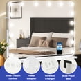 thumbnail image 2 of ModFusion 28" x 23" Bathroom Mirror with LED Lights & Bluetooth Speaker, 360° Rotation Lighted Wall Vanity Mirror with Wireless Charger, USB Charging Port & Dimmable Bulbs, 2 of 11
