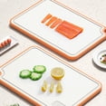 thumbnail image 6 of Cutting Board Polypropylene NonSlip Double Sided | Antispill Food Grade Plastic | 14.6x10.2 Inch Green Orange Kitchen Chopping Board, 6 of 8
