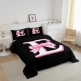 thumbnail image 3 of Erosebridal Initial E Letter Bedding Sets with Comforter, Princess Bow Duvet Insert, Monogrammed Reversible Down Comforter, Microfiber Room Decor, 2 Pieces, 3 of 8