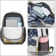 thumbnail image 4 of Blue and Gold Marble Pattern 17" Waterproof Oxford School Backpacks for Teens, S-Shape Padded Straps, for School, Travel, Hiking, Camping, 4 of 5