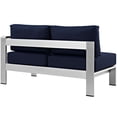 thumbnail image 4 of Afuera Living Modern Aluminum Outdoor Right Arm Corner Loveseat in Navy/Silver, 4 of 5