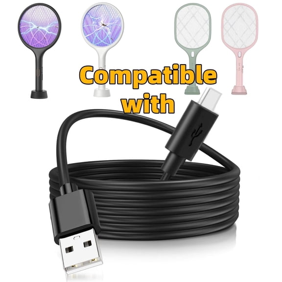 Type-c USB-C Cord Compatible with Electric Fly Swatter, Bug Zapper Racket & Mosquito Zapper
