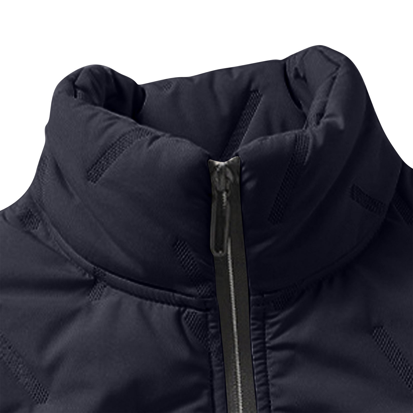 JUUYY Men's Fleece Lined Vest Zip Up Stand Collar Vest Jacket Windproof Outdoor Lightweight Running Vest Outerwear with Pockets Gray L