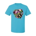 thumbnail image 2 of Colorful Rainbow Cute Pug Animal Lover Men's Graphic T-Shirt, Light Turquoise, 2XL, 2 of 3