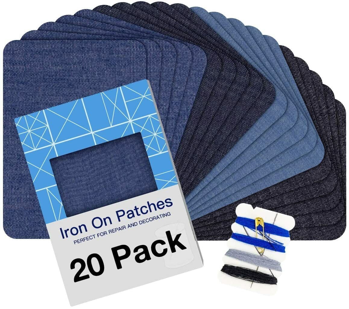(5 pack) HTVRONT DIY 20 Pieces 3" by 4" with 4 classic colors Multi-Color Value Pack Fabric Iron-on Patches and Other Items