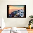 thumbnail image 3 of Elephant Stock Enchanting Oia Santorini Wall Art - Horizontal Canvas Wall Art - Living Room Wall Decor - Beach Canvas - Purple And Orange Decor - 12" x 8", 3 of 8