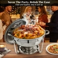 thumbnail image 3 of Jacgood 2-Pack Chafing Dish Buffet Set, 5QT Round Buffet Servers and Warmers Set, Stainless Steel Catering Food Warmer with Lid & Holder for Party Home Garden Wedding, 3 of 9