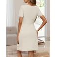 thumbnail image 3 of Merokeety Womens Summer Dresses Elegant Business A Line Bodycon Work Short Dress Apricot m, 3 of 9