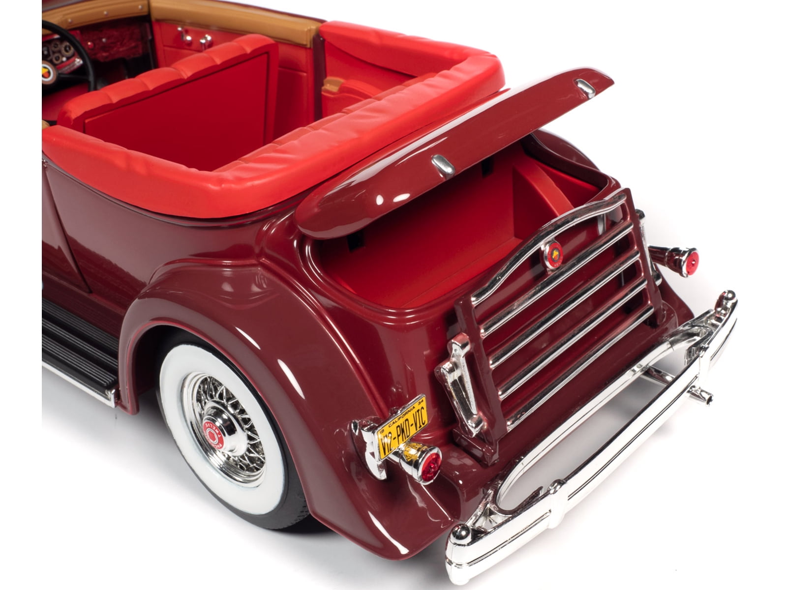 1934 Packard V12 Victoria Burgundy with Red Soft Top and Red