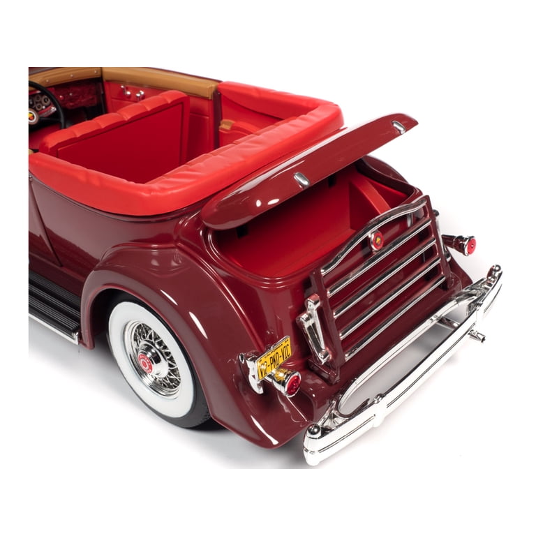 1934 Packard V12 Victoria Burgundy with Red Soft Top and Red
