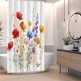 thumbnail image 5 of Nanqianyi Watercolor Poppy Wildflower Shower Curtain,36x72 Inch Waterproof Polyester Bath Curtain With Hooks, 5 of 5