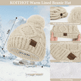 thumbnail image 2 of KOITHOT 3 Pieces Women Winter Beanie Hat Gloves Scarf Set, Soft Warm Thick Touch Screen Knitted Beige, 2 of 6