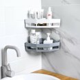 thumbnail image 6 of Bathroom Kitchen 90˚Right Angle Corner PP Storage Organizer Wall Mounted Shelf, 6 of 10