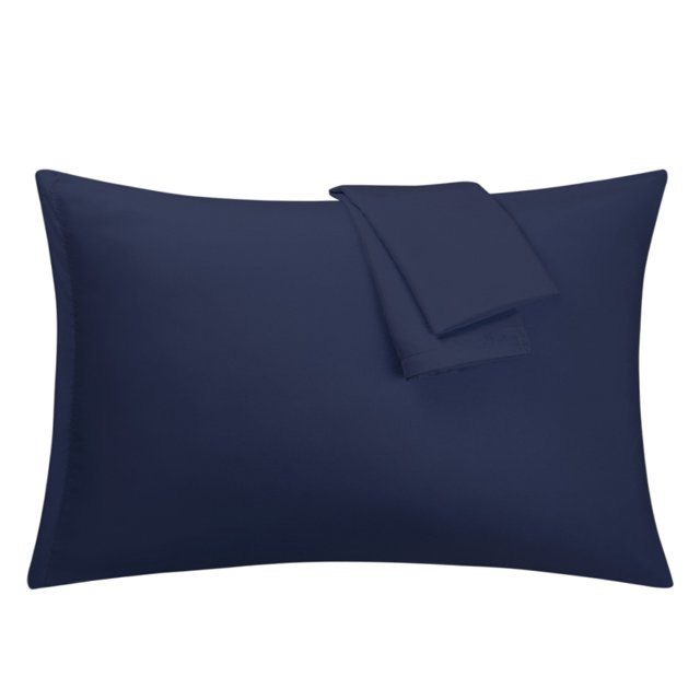 Navy Pillowcases Soft Microfiber Pillow Case Cover with Zipper King, 2 Pack
