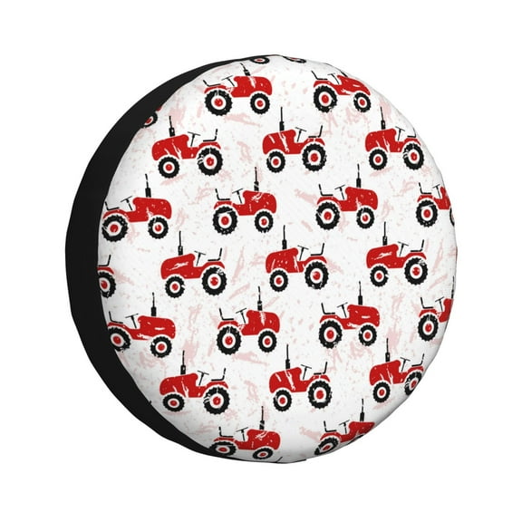 Vsdgher Red Wheeled Tractors for Spare Tire Cover, Tire Wheel Protector Wheel Cover Fit for Truck,Trailer,RV,SUV,Camper and Most Vehicle-14 inch