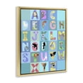 thumbnail image 2 of Stupell Industries Contemporary Animal Alphabet in Blue Gold Floating Frame Canvas Art, 17 x 21, by Carla Daly, 2 of 8