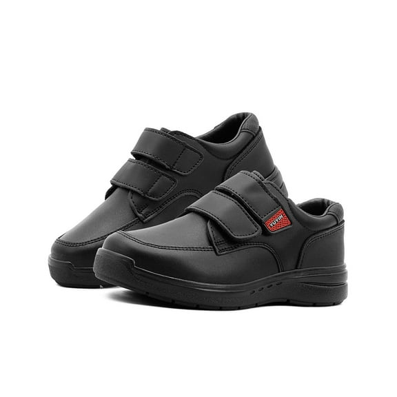 Zapatos Escolares Yuyin Choclo Piel Doble Contacto Negro 17
