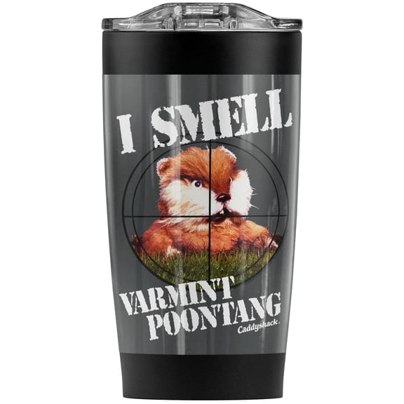 Caddyshack Varmint Stainless Steel Tumbler 20 oz Coffee Travel Mug/Cup, Vacuum Insulated & Double Wall with Leakproof Sliding Lid | Great for Hot Drinks and Cold Beverages