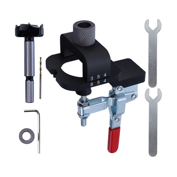 Kit de plantilla para agujeros de bolsillo, localizador de guía de taladro, de aleación de aluminio para herramienta de carpintero, guía