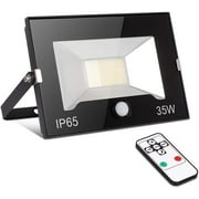 35W LED Flood Lights Motion Sensor Outdoor, Remote Control Security Light Motion Detector, 3100LM 5000K Coldwhite Spotlight 2 Hours Timing Daylight, IP65 Waterproof Garage Driveway [Energy Class A  ]