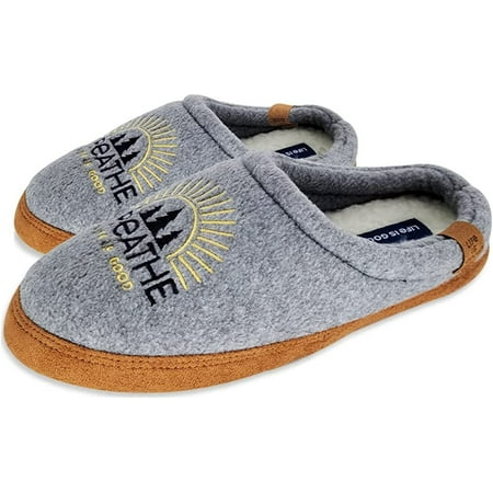 

LIFE IS GOOD Women s Moccasin Slippers 303593W - Suede & Fleece Open Back Indoor/Outdoor Slip-Ons - Plush & Cozy Slides with Soft Foam & Rubber Soles Stylish & Comfy Available in Different Designs...