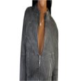 thumbnail image 4 of LYMAYTER Women's Denim Coord Set‌ for S-2XL Long Sleeve Jean Stretch Jacket & Distressed Shorts Combo, 4 of 6