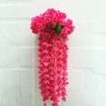 thumbnail image 2 of Hxoliqit Flower Bouquet Hanging Flowers Artificial Violet Flower Wall Wisteria Basket Garland Pink, 2 of 2