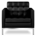 thumbnail image 3 of Aron Living Rolina 31" Real Leather and Stainless Steel Armchair in Black, 3 of 6