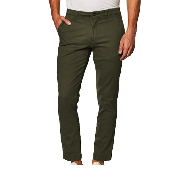 IROINNID Dress Pants for Men Deals Casual Semi formal Straight Leg Dress Pants Button Suit Loose Fit Long Pants Olive Green Walmart