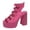 Hot Pink, variant on Gothic Platform Extra Chunky Heels Dressy Sandals for Women 2026 Fashion Casual Leather Buckles Gladiator Heeled Dress Summer Shoes with Side Zipper White Size 9