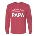 thumbnail image 2 of Wild Bobby My Favorite People Call Me PAPA Father's Day Men Long Sleeve Shirt, Vintage Heather Red, Small, 2 of 5