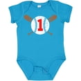thumbnail image 3 of Inktastic First Birthday Weathered Baseball Design with Bats Boys or Girls Baby Bodysuit, 3 of 5