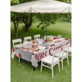 thumbnail image 3 of Outdoor Tablecloth with Umbrella Hole and Zipper, Christmas Rectangle Table Cloth 54x80 Inch Waterproof Tablecloth, Cute Santa Claus Reindeer Red Xmas Balls Snowy Grey Picnic Table Cover for Patio, 3 of 7