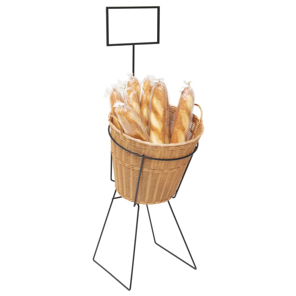 HUBERT Single Natural Wicker Basket Display Set - 17"L x 18"W x 51"H