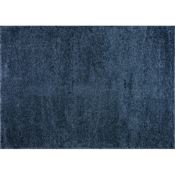 Ladole Rugs Solid Color Shaggy Meknes Durable Beautiful Turkish Indoor Area Rug Carpet in Blue, 4x6 (3'11" x 5'7", 120cm x 170cm)