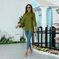 thumbnail image 7 of Lumtrix Mock Turtleneck Tops for Women Fall Plain 3/4 Sleeve T Shirt Relaxed Fit High Neck Blouses Dressy Casual Undershirt Mint Green M, 7 of 7