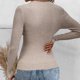 thumbnail image 3 of Gibobby Camiseta de manga larga Y2K Suéter de punto de cuello cuadrado de color sólido delgado sexy para mujer en otoño e invierno (Blanco, M), 3 of 5