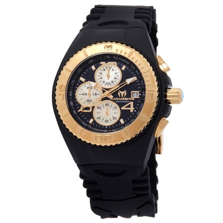 Technomarine Men's Tm-115352 Cruise Jellyfish Chrono Black Silicone & Mop Dial Watch