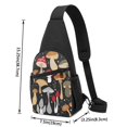 thumbnail image 2 of Wukai Various Mushrooms Versatile Chest Bag with Adjustable Strap and Multiple Pockets for Daily Use, Outdoor Sports, Shopping, and Excursions, 2 of 6