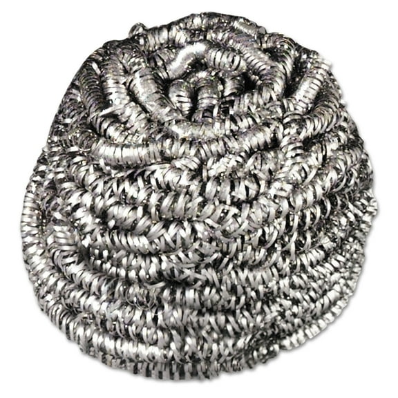 Stainless Steel Scrubber, Silver, 12/carton | Bundle of 5 Cartons