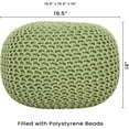 thumbnail image 4 of · REDEARTH Round Pouf Foot Stool Ottoman -Cotton Knitted Cord Boho Pouffe, Cable Poof Accent Chair Filled Footrest Ready to use for Living Room, Bedroom, Nursery, Patio, Lounge 19.5"x19.5" x14",Kiwi, 4 of 8