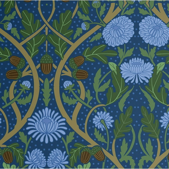 S4Sassy Floral Wallpaper - Blue Wall Covering, 25" x 120" Self-Adhesive Textured Vinyl Wall Paper, Wallwrap, Easy DI Walls Covering For Farmhouse Bedroom, Living Room, Cabinets, Living Spaces