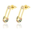 thumbnail image 3 of Arete broquel dorado CYRA modelo segurito con circonia, 3 of 3